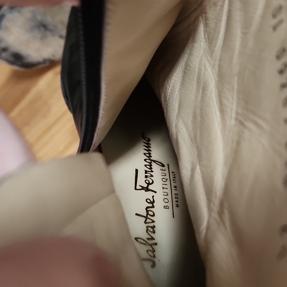 Salvatore Ferragamo Italian black leather Vintage used boots size 6.5 - Picture 7 of 16